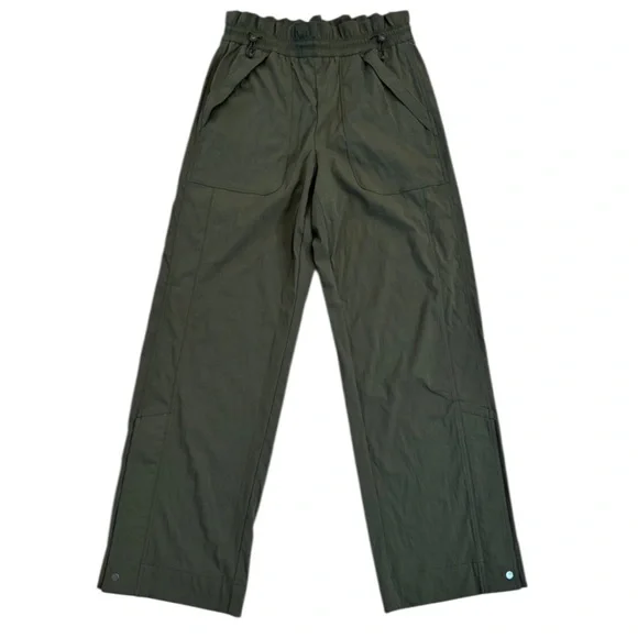Athleta Trekkie Parachute Pant Dark Green Relaxed size 8 wide leg - Picture 5 of 10